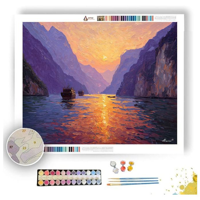 THREE GORGES GOLDEN RIVER - Paint by Numbers Full Kit