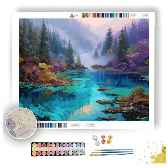 BLUE MIST OF JIUZHAIGOU - Paint by Numbers Full Kit