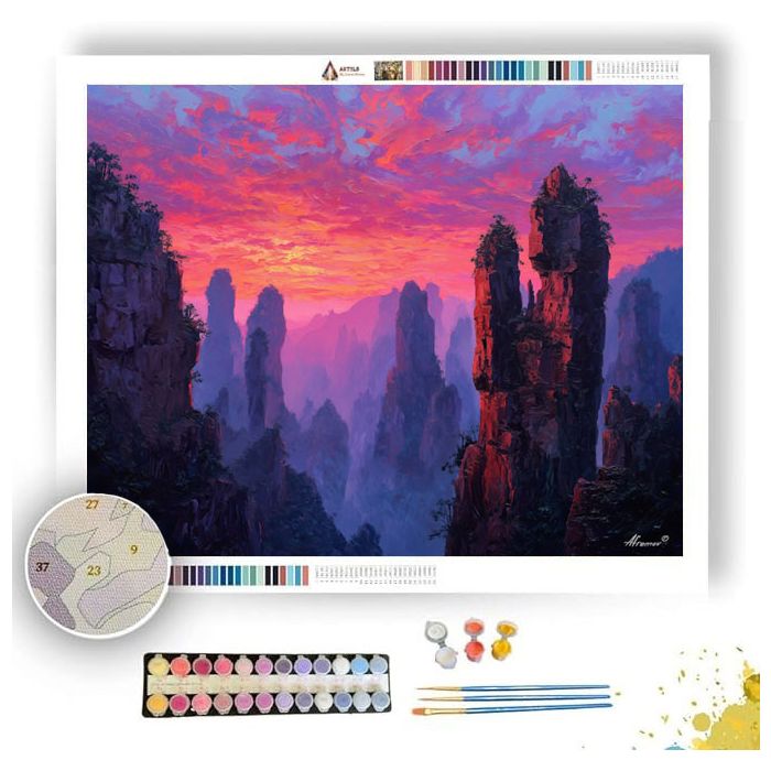 SUNSET OVER ZHANGJIAJIE SPIRES - Paint by Numbers Full Kit