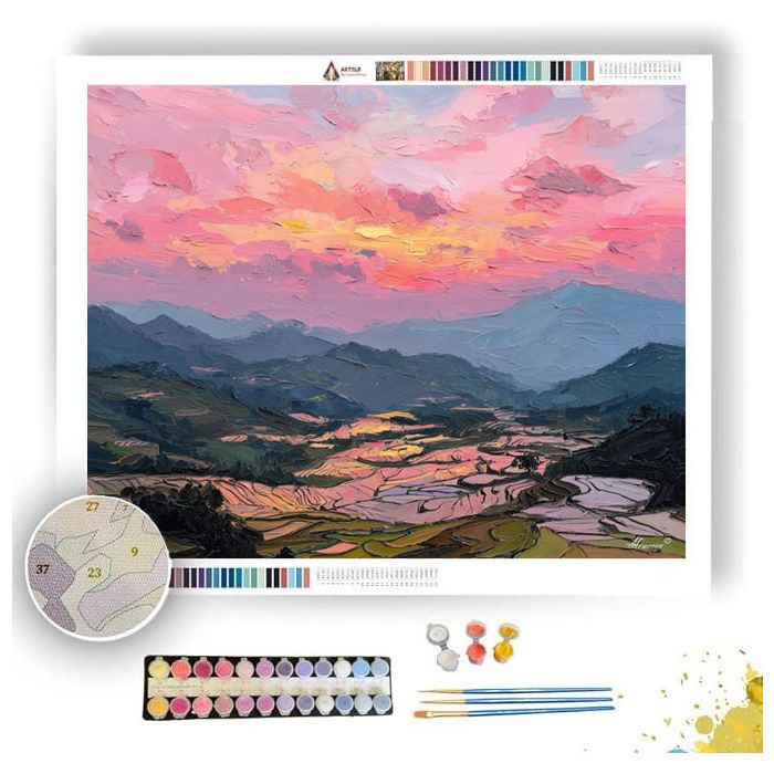 SUNRISE OVER HUNAN RICE VALLEYS - Paint by Numbers Full Kit