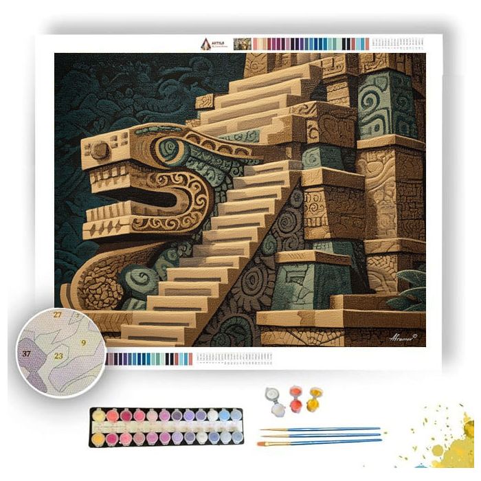 TEMPLE OF FEATHERED SERPENT - Paint by Numbers Full Kit