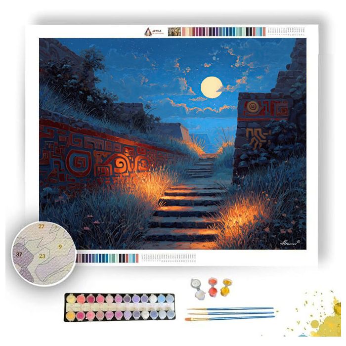 AZTEC NIGHT PATH - Paint by Numbers Full Kit