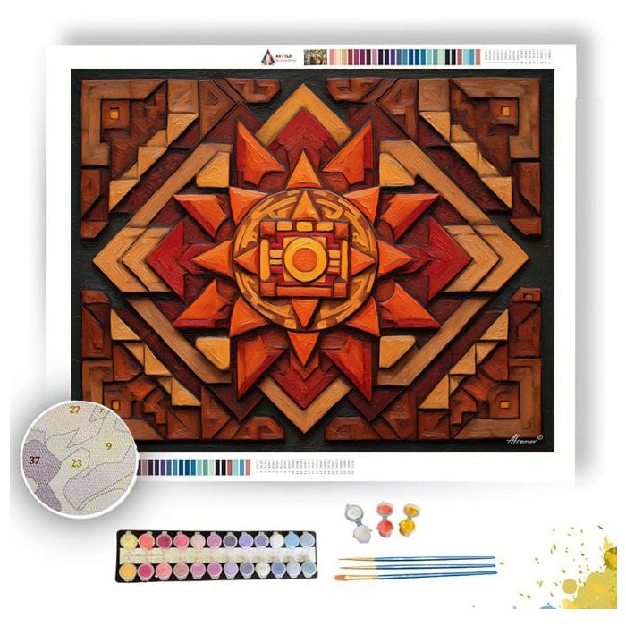 AZTEC SUN ALTAR - Paint by Numbers Full Kit