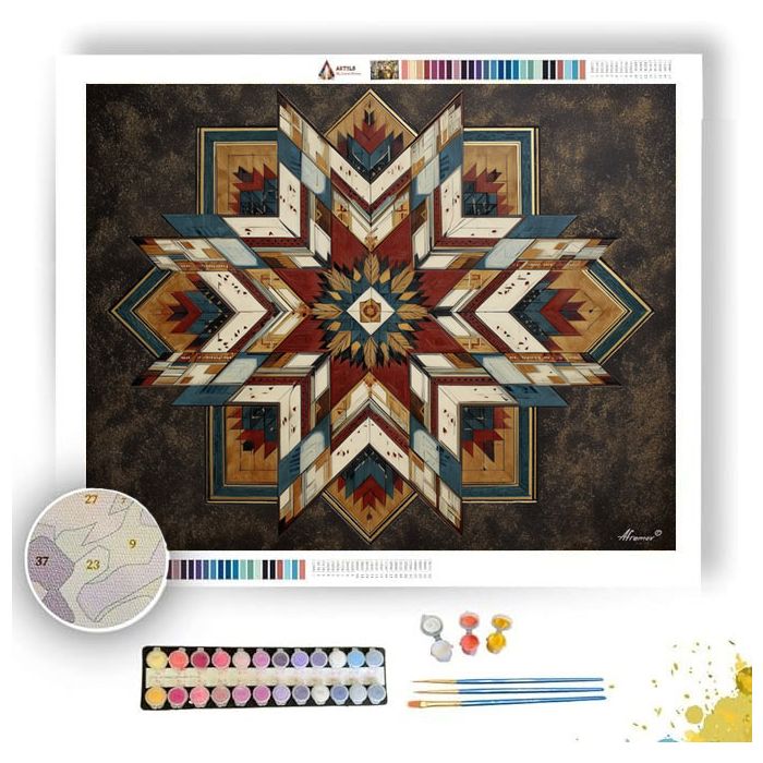 AZTEC STAR GRID - Paint by Numbers Full Kit