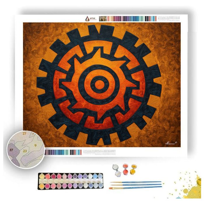 TRIBAL SPIRAL SUN - Paint by Numbers Full Kit