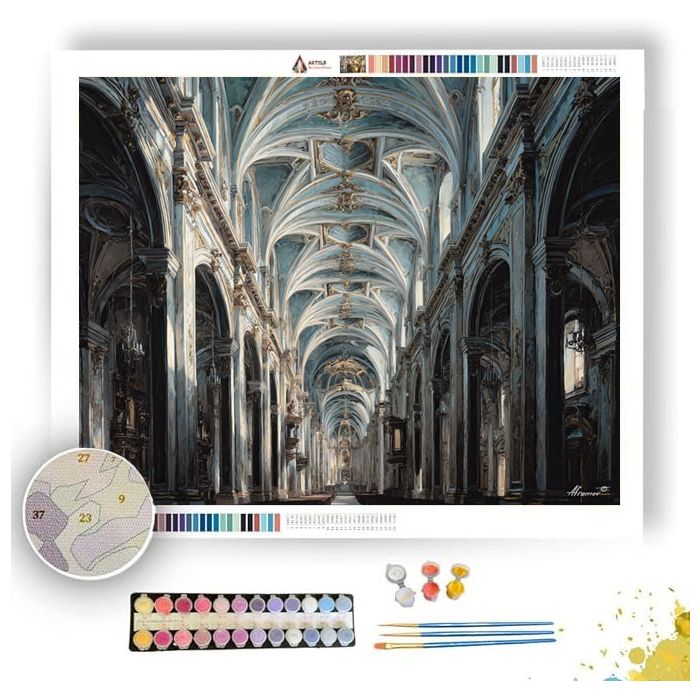 THE DRAMATIC CATHEDRAL - Paint by Numbers Full Kit