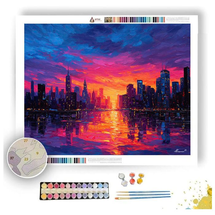 NEON CITY SUNSET - Paint by Numbers Full Kit