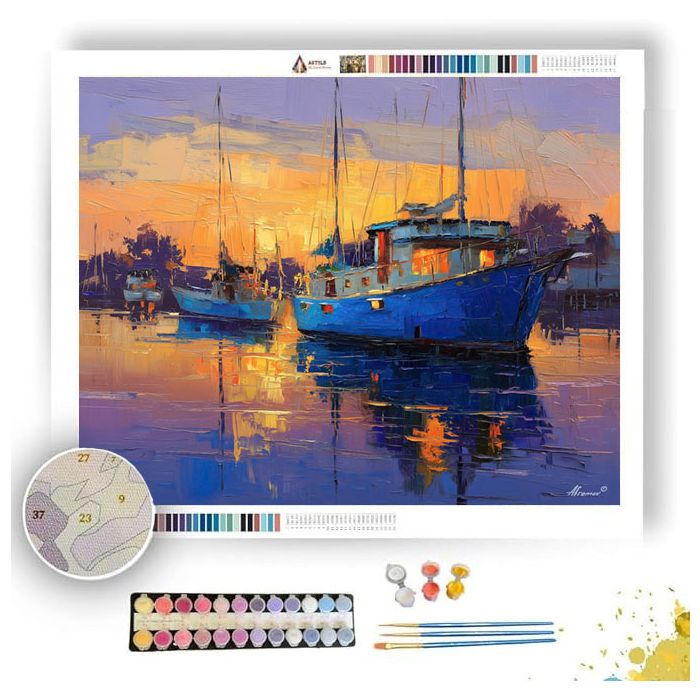SAPPHIRE HARBOR DAWN - Paint by Numbers Full Kit