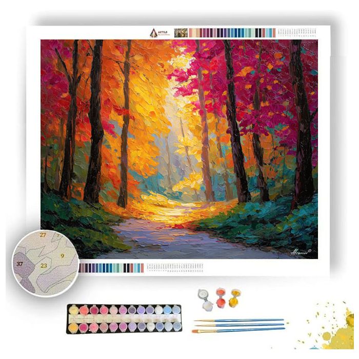 AMBER FOREST MORNING - Paint by Numbers Full Kit