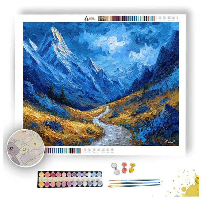 AZURE MOUNTAIN PASSAGE - Paint by Numbers Full Kit