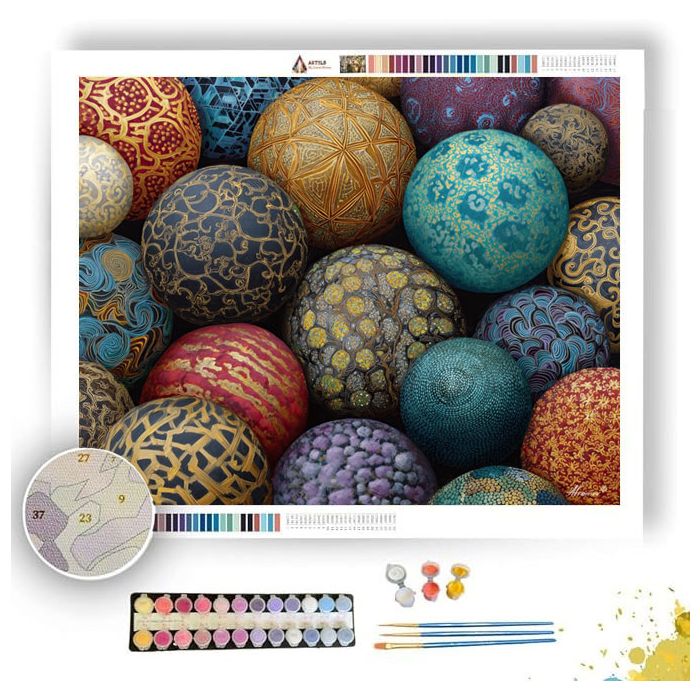 TANGLE SPHERE MATRIX - Paint by Numbers Full Kit