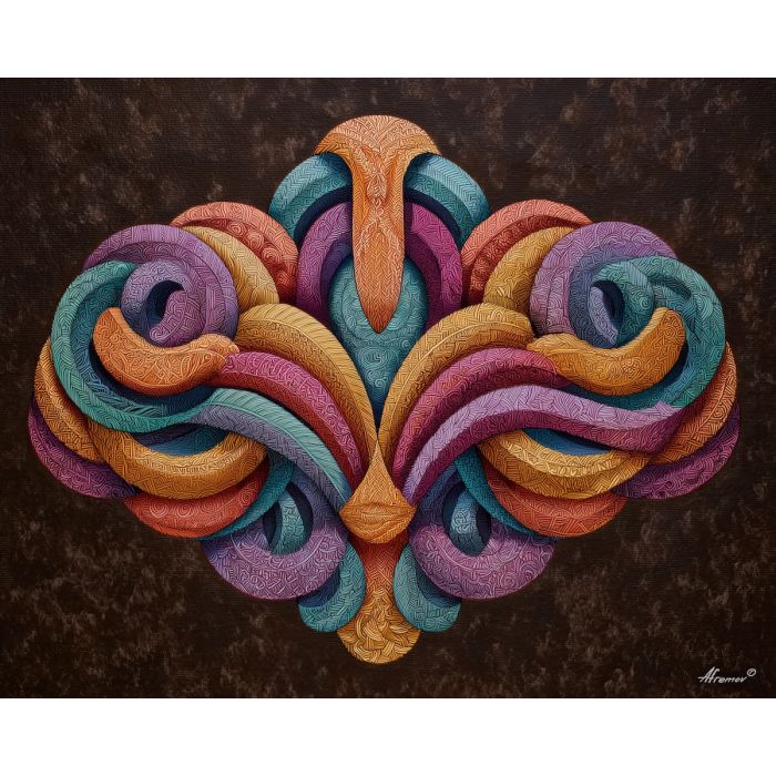 zentangle ribbons, interlocked arcs, crest motif, abstract geometry, repeated textures, decorative arc lines, intricate patterned loops, symmetrical crest design