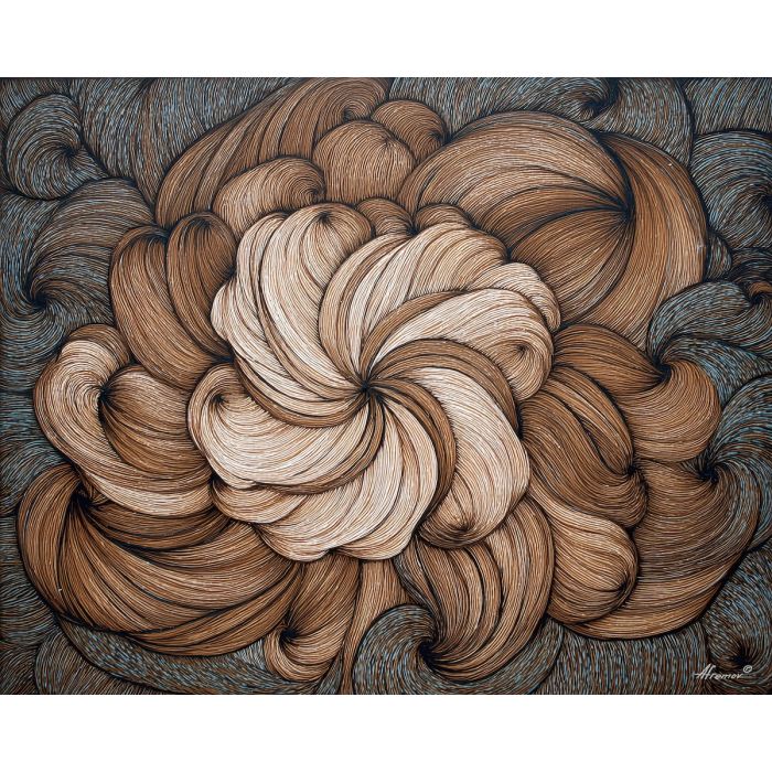 swirl blossom, twisting lines, floral spiral, zentangle flow, repetitive curls, detailed flower motifs, abstract bloom art, rhythmic pattern movement