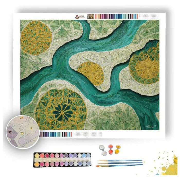 PATTERNED RIVER FLOW - Paint by Numbers Full Kit
