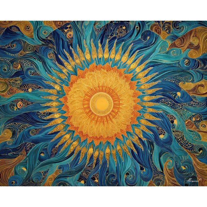 zentangle mandala, radial rays, repeating patterns, symmetrical design, detailed doodle art, mandala structure, circular geometry, intricate rays, pattern density, decorative motif