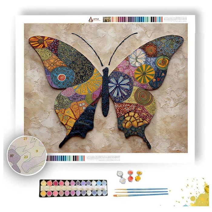 PATTERNED BUTTERFLY PATH - Paint by Numbers Full Kit