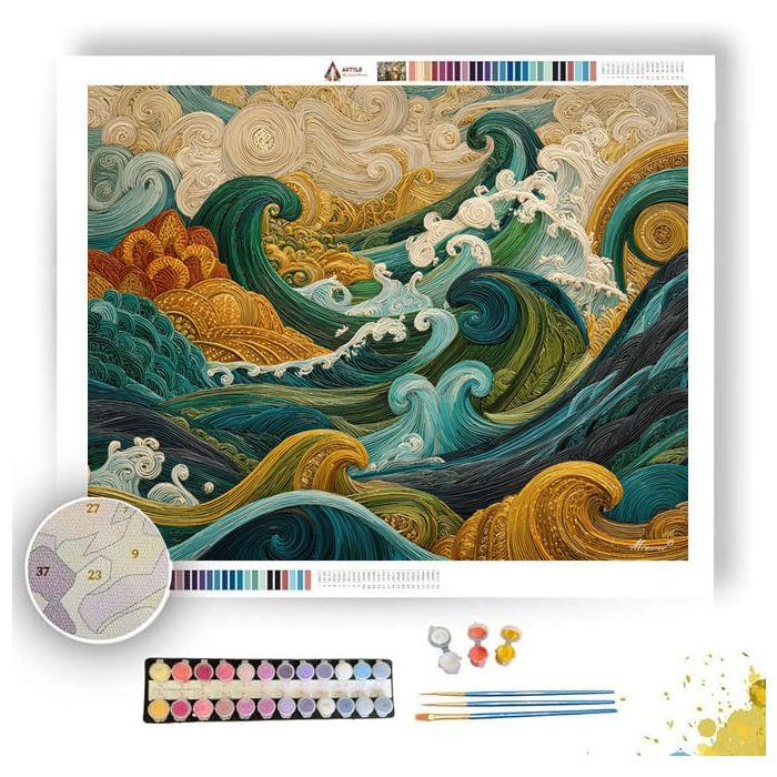ZEN WAVES COLLIDE - Paint by Numbers Full Kit