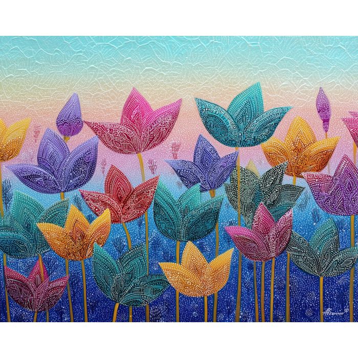 lotus zentangle, tiny patterns, floral doodle art, repeating petals, line-based flower design, meditative floral shapes, intricate petal details, calm lotus composition