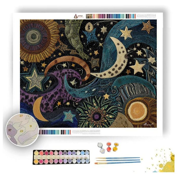 PATTERNED NIGHT SKY - Paint by Numbers Full Kit