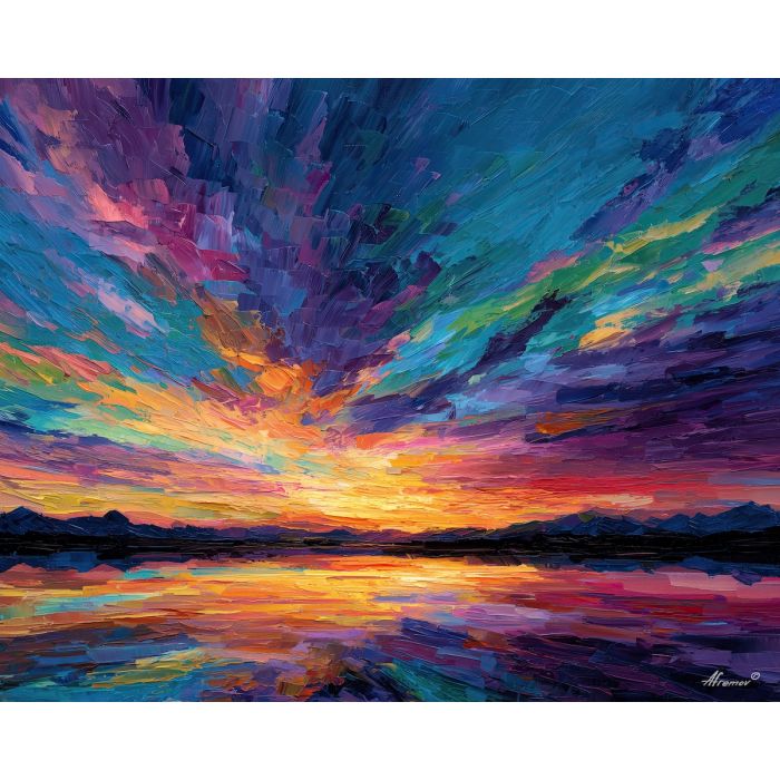 a broken horizon line that bends and splits into mirrored shards across the landscape, a wide open plain where sky and earth are fractured into angular fragments, warm earth tones, dusty greens, and subtle rust-red streaks, restless and contemplative, full of quiet tension, optical illusion painting, impossible perspective, surreal geometry, abstract architecture, depth distortion, visual paradox, oil painting palette knife style, thick textured strokes, illusion art, mind bending space, dreamlike perspective, geometric abstraction, layered composition