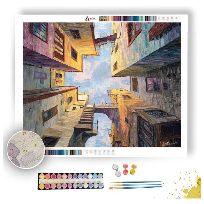 FOLDED STREET PERSPECTIVE - Paint by Numbers Full Kit