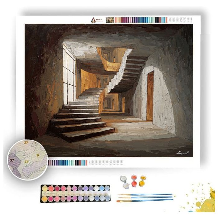 MIRRORED STAIRWELL MIRAGE - Paint by Numbers Full Kit