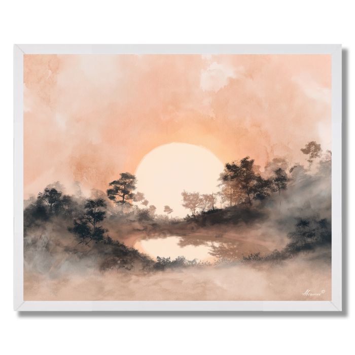 WATERCOLOR SUNRISE HOLLOW - FRAMED