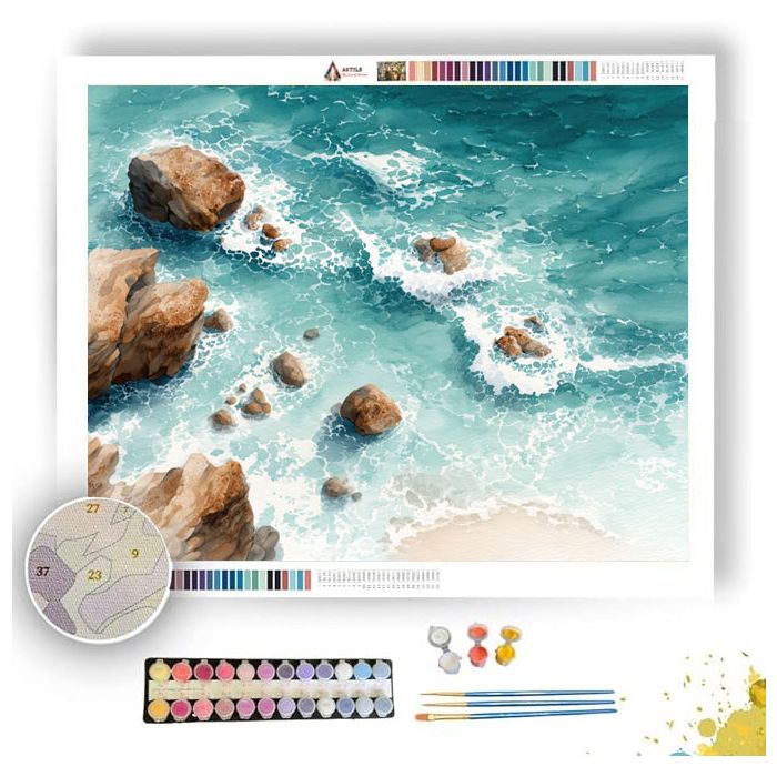WATERCOLOR COASTAL BREEZE - Paint by Numbers Full Kit