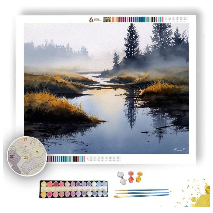 WATERCOLOR LUMINOUS MARSH - Paint by Numbers Full Kit