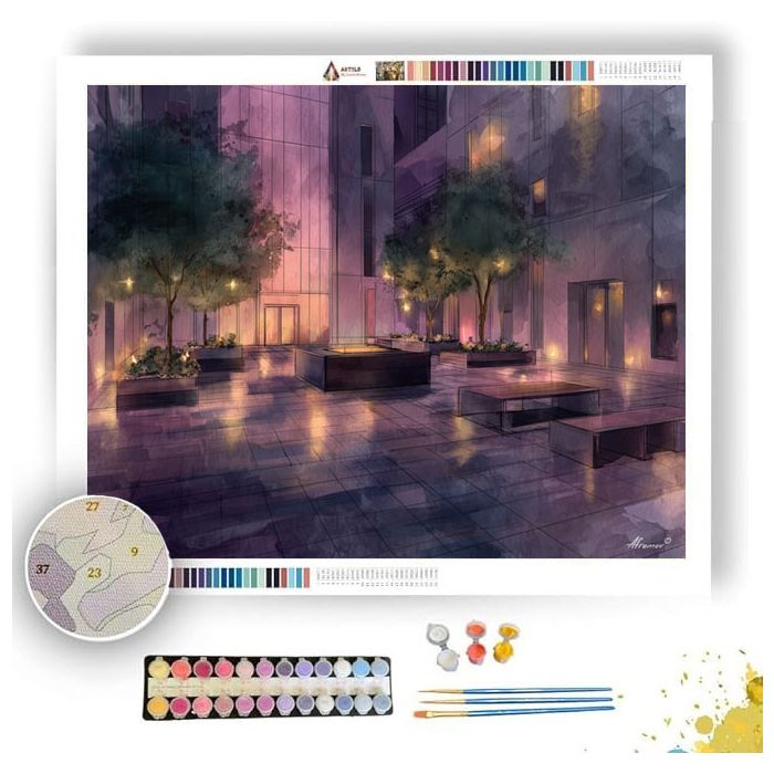 EVENING PLAZA - Paint by Numbers Full Kit