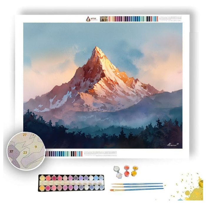 WATERCOLOR HIGH PEAK GLOW - Paint by Numbers Full Kit