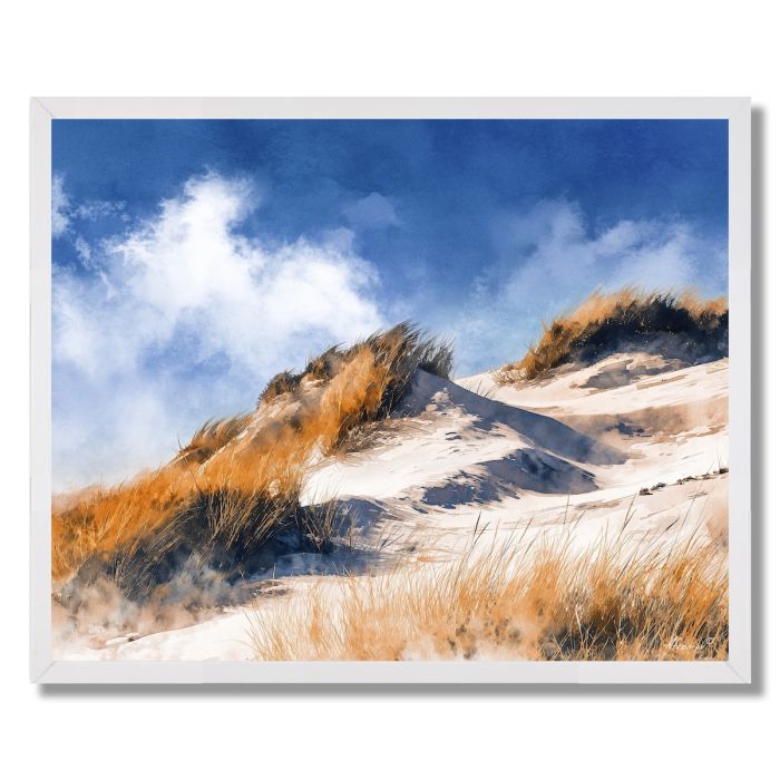 WATERCOLOR WINDSWEPT DUNES - FRAMED