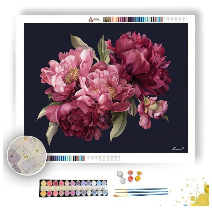 VELVET PEONY - Paint by Numbers Full Kit