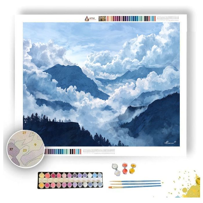 WATERCOLOR MOUNTAIN OVERLOOK - Paint by Numbers Full Kit