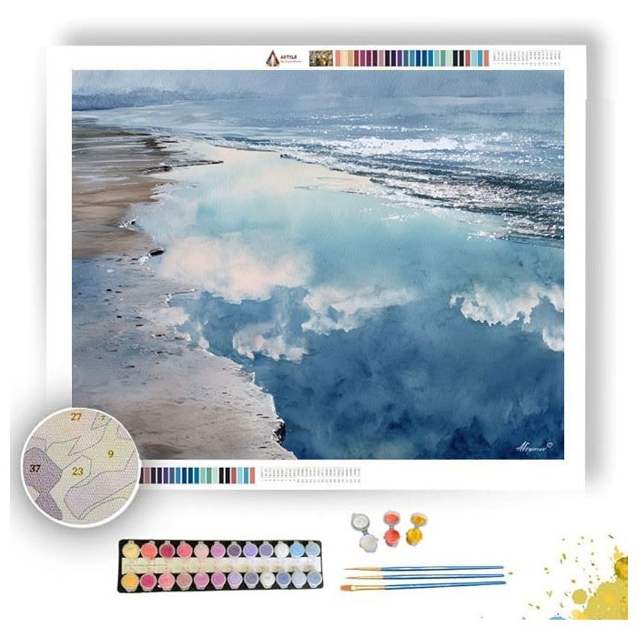 WATERCOLOR SHORELINE REFLECTION - Paint by Numbers Full Kit