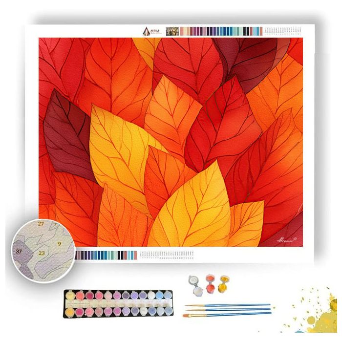 WATERCOLOR AUTUMN CASCADE - Paint by Numbers Full Kit