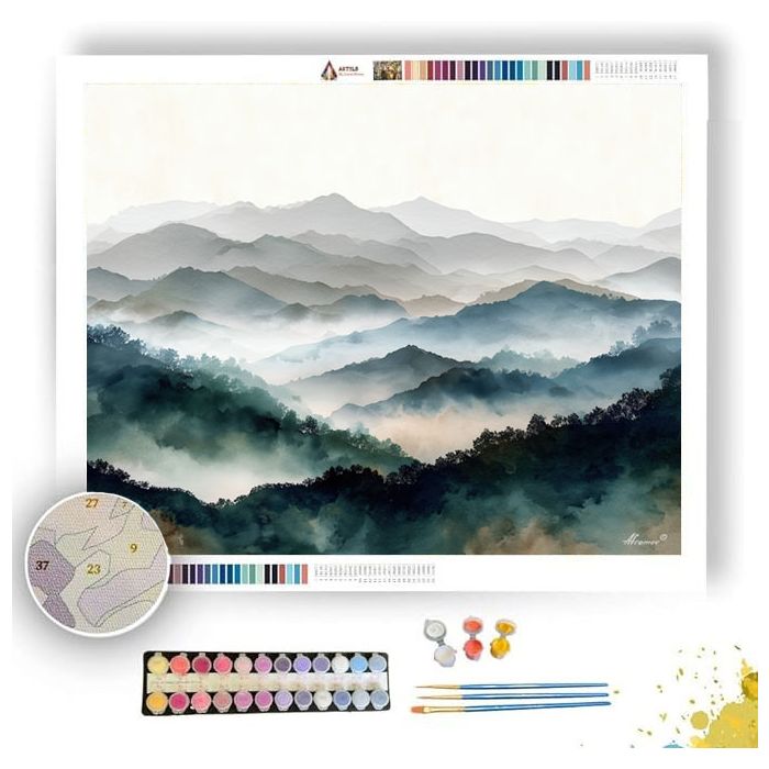 WATERCOLOR QUIET FOOTHILLS - Paint by Numbers Full Kit