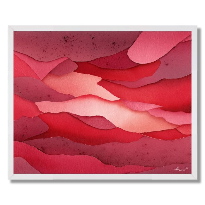 CRIMSON LAYERS - FRAMED