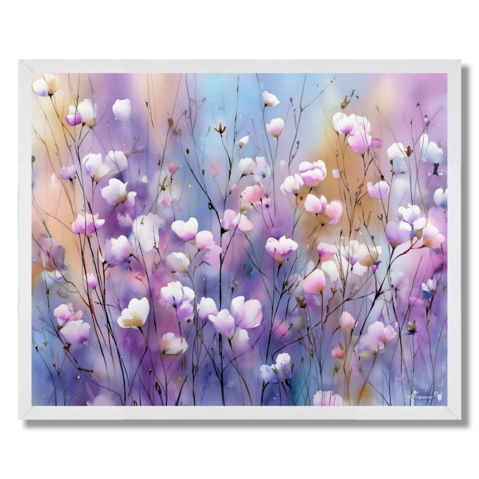 WATERCOLOR BLOSSOM FIELD - FRAMED