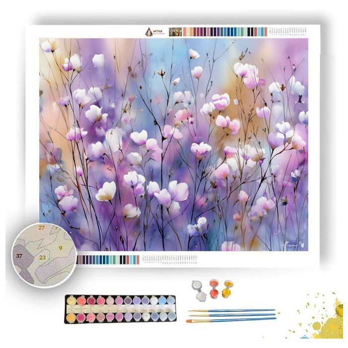 WATERCOLOR BLOSSOM FIELD - Paint by Numbers Full Kit