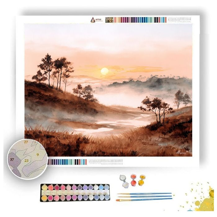 WATERCOLOR EVENING FOG - Paint by Numbers Full Kit