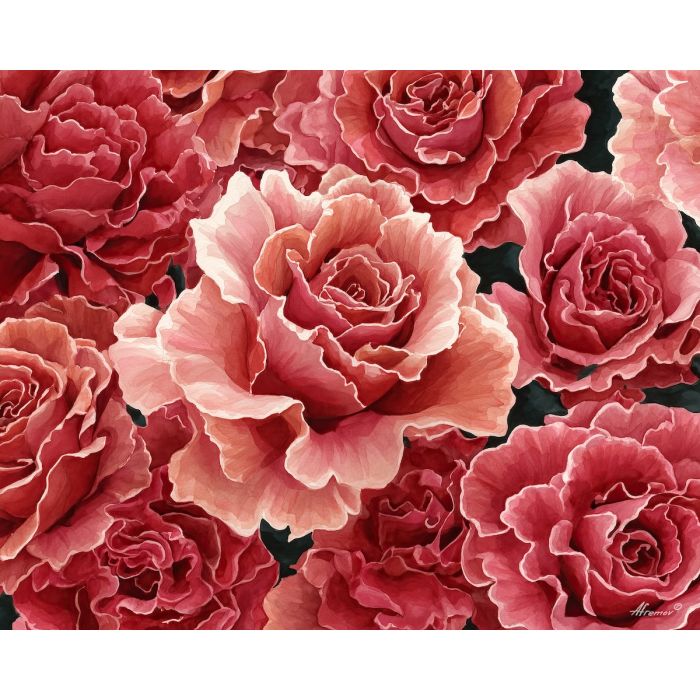 a, composition, of, radiant, rose, arranged, in, graceful, soft washes, pastel hues, natural flow, gentle gradients, atmospheric depth, textural blending, organic motion, diffused light, fine pigments, layered tones