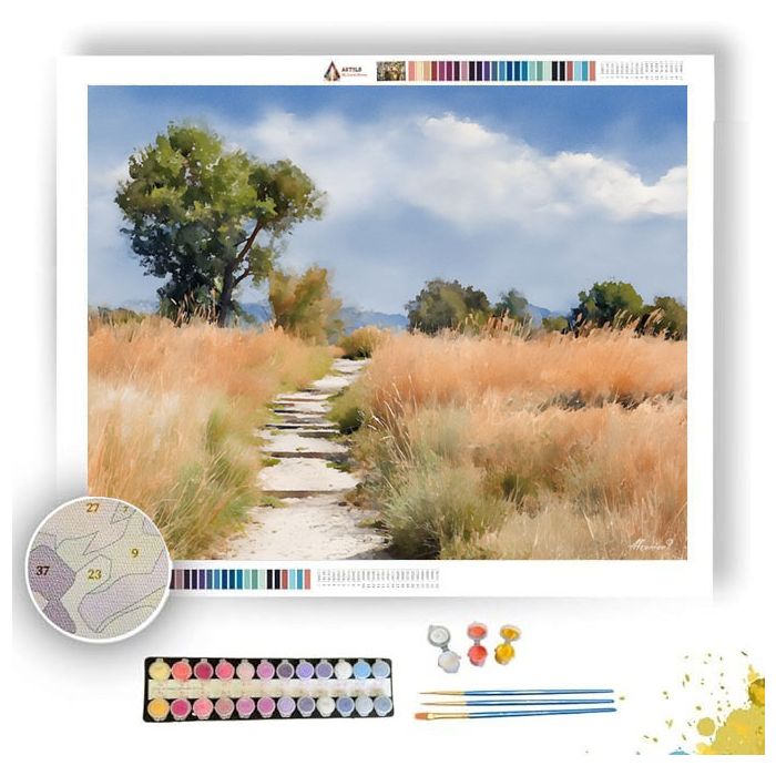 WATERCOLOR MEADOW PATHWAY - Paint by Numbers Full Kit
