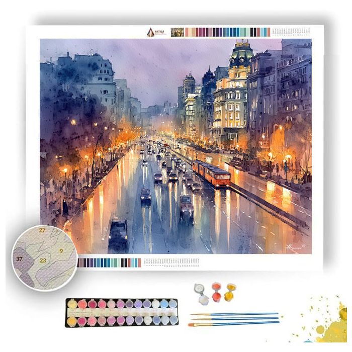 EVENING BOULEVARD - Paint by Numbers Full Kit