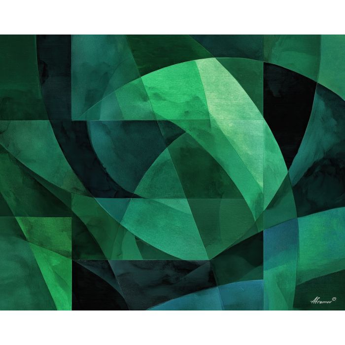 an, arrangement, of, emerald, planes, expressed, through, tonal, soft washes, pastel hues, natural flow, gentle gradients, atmospheric depth, textural blending, organic motion, diffused light, fine pigments, layered tones