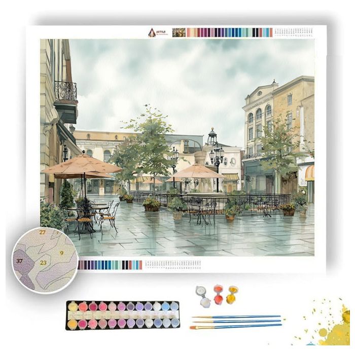 QUIET PLAZA - Paint by Numbers Full Kit