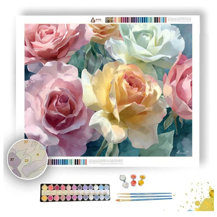 PASTEL ROSE - Paint by Numbers Full Kit