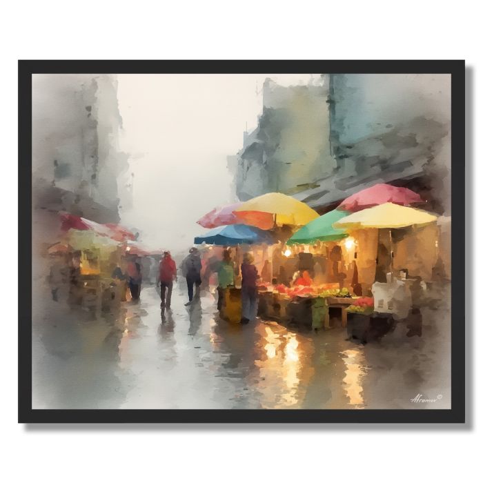 RAINY MARKET - FRAMED