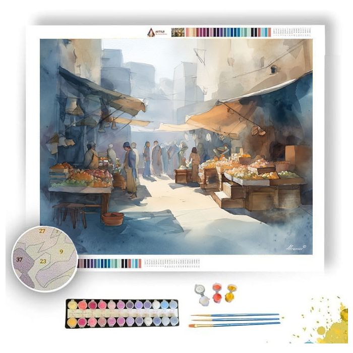 SUNLIT MARKET - Paint by Numbers Full Kit