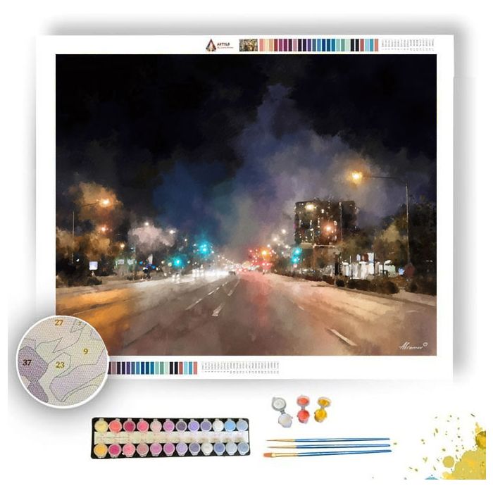 NOCTURNAL BOULEVARD - Paint by Numbers Full Kit
